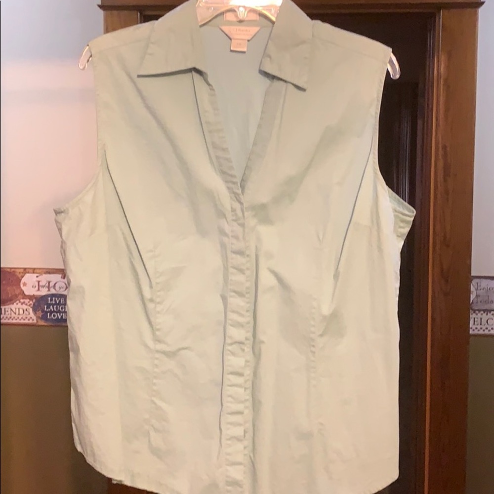 Cj banks. Button up sleeveless blouse